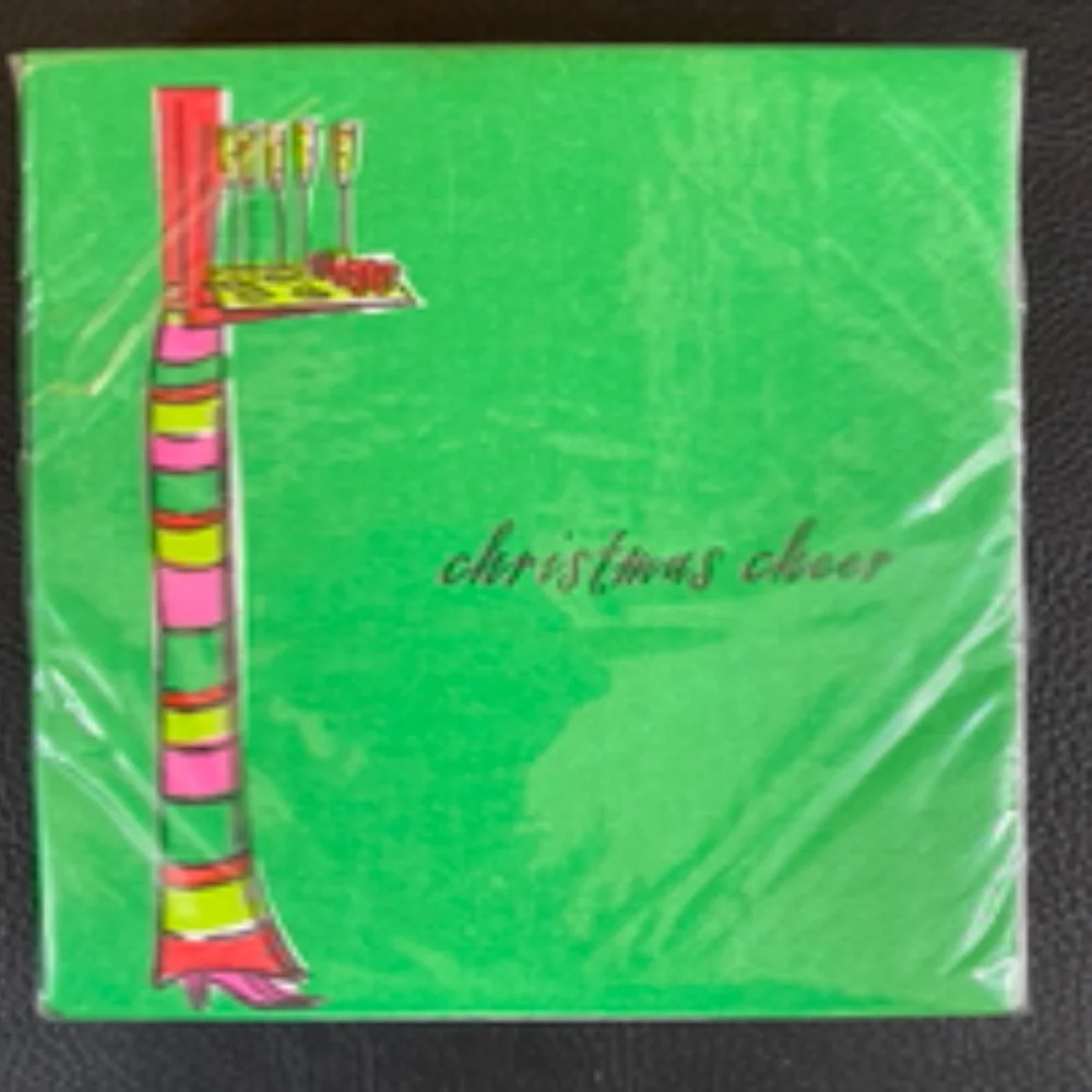 Z Gallerie Christmas Cheer Cocktail Napkins, 4 Pack - Green